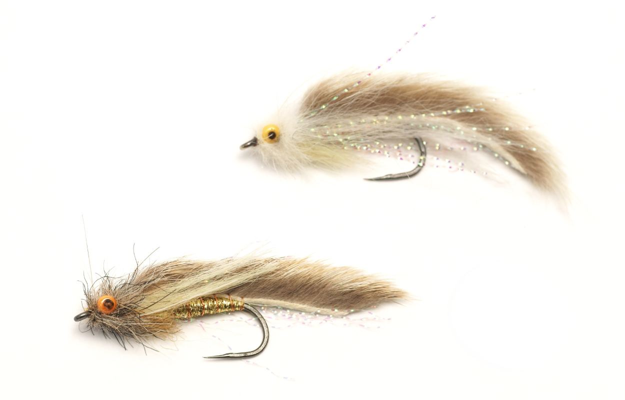 Two streamer flies for fly fishing