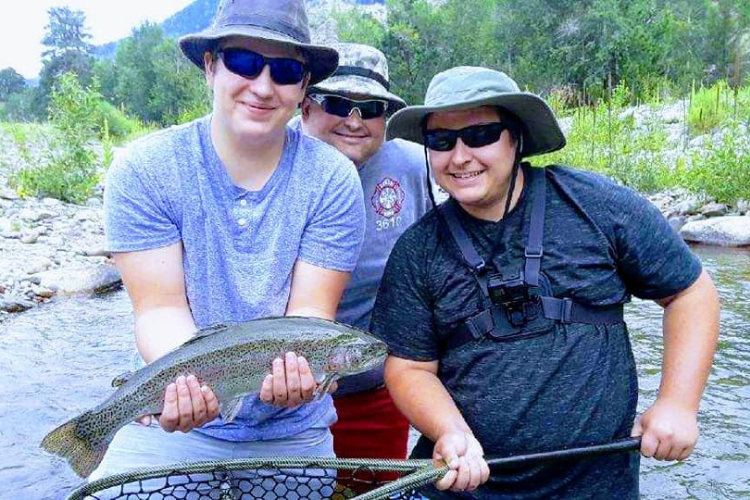 Fly Fish Colorado Three men fly fishing near Estes Park, Colorado