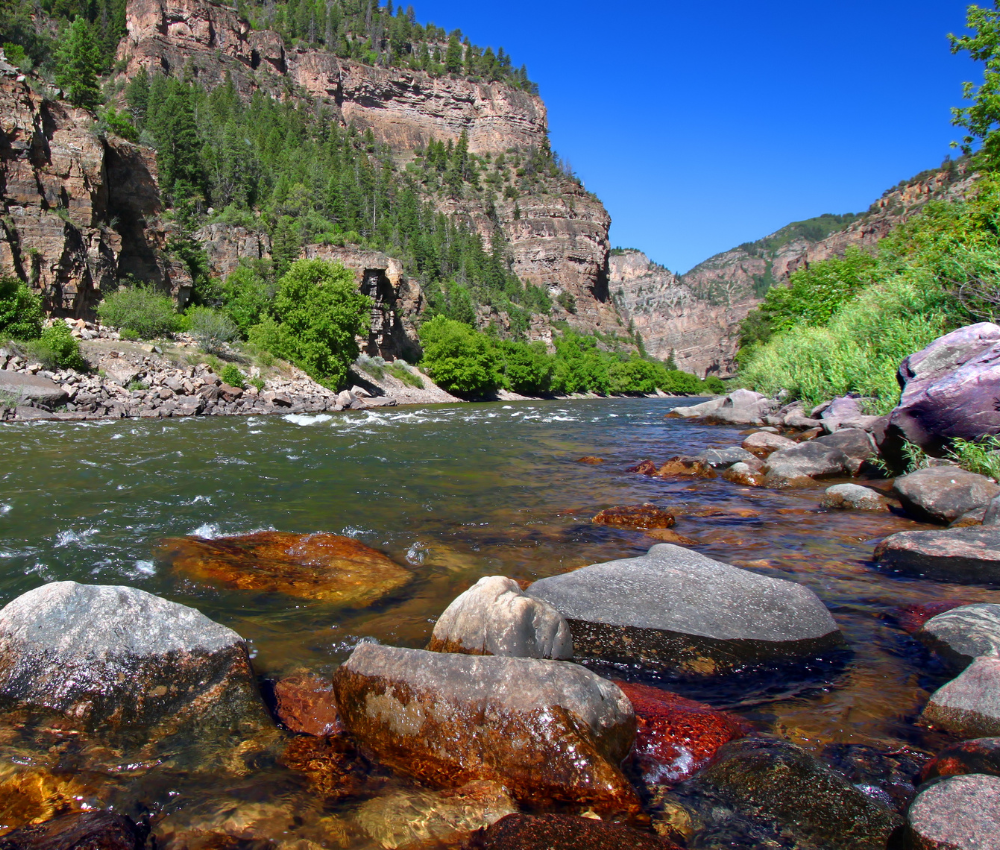 Glenwood Canyon of the Colorado River in summer