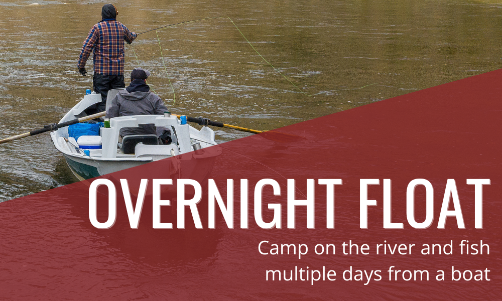 colorado river fly fishing overnight float trip two anglers float down a river in a gray boat